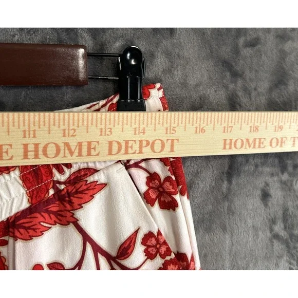 Loft Women's Small Floral Pull On Wide Leg Cropped Pants Pockets Travel Resort - Picture 14 of 16